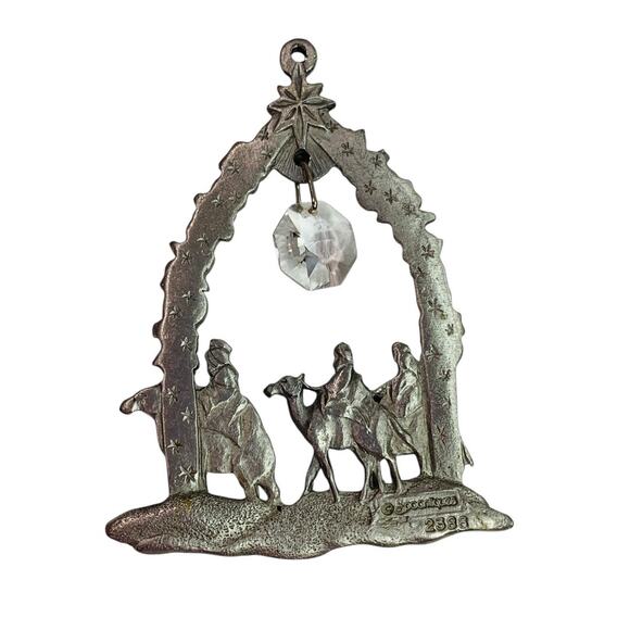 Spoontiques Pewter Three Wise Men Ornament Crystal 3.2" #2386 Suncatcher - Picture 4 of 5